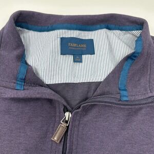 Fairlane Sweater Mens XLarge Purple Quarter Zip‎ Performance Pique Pullover Golf